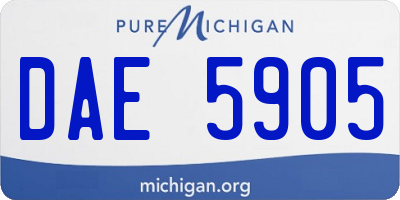 MI license plate DAE5905
