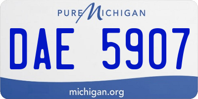 MI license plate DAE5907