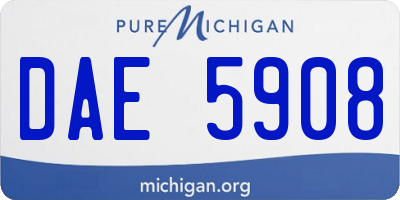 MI license plate DAE5908