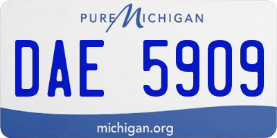 MI license plate DAE5909