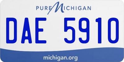 MI license plate DAE5910