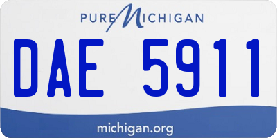 MI license plate DAE5911