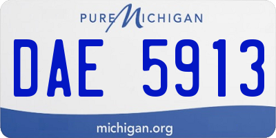 MI license plate DAE5913