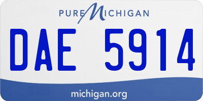 MI license plate DAE5914
