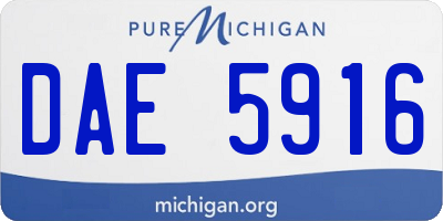 MI license plate DAE5916