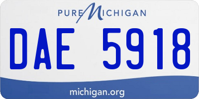 MI license plate DAE5918