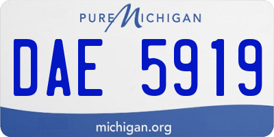 MI license plate DAE5919
