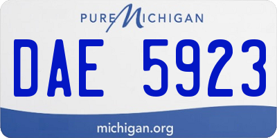 MI license plate DAE5923