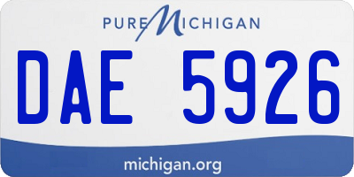 MI license plate DAE5926