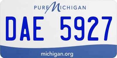 MI license plate DAE5927