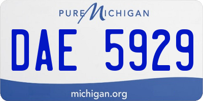 MI license plate DAE5929