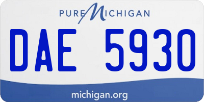 MI license plate DAE5930