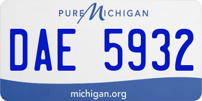 MI license plate DAE5932