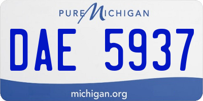 MI license plate DAE5937