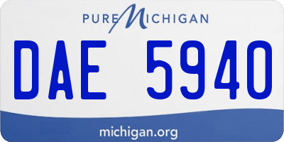 MI license plate DAE5940