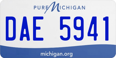 MI license plate DAE5941