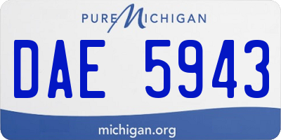 MI license plate DAE5943