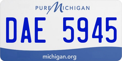 MI license plate DAE5945