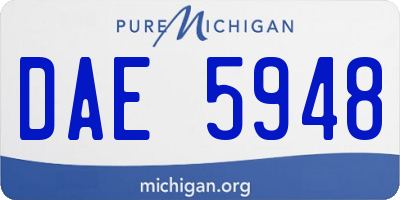MI license plate DAE5948