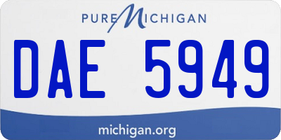 MI license plate DAE5949