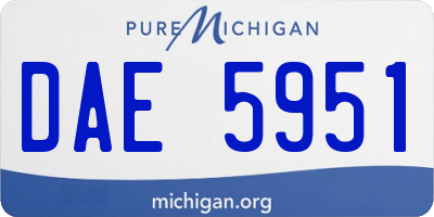 MI license plate DAE5951
