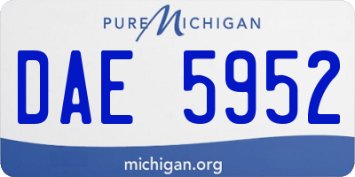 MI license plate DAE5952