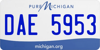 MI license plate DAE5953