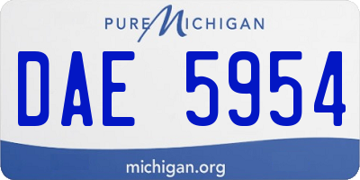 MI license plate DAE5954