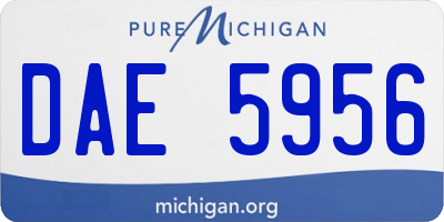 MI license plate DAE5956