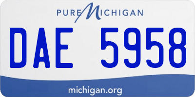 MI license plate DAE5958