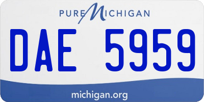 MI license plate DAE5959