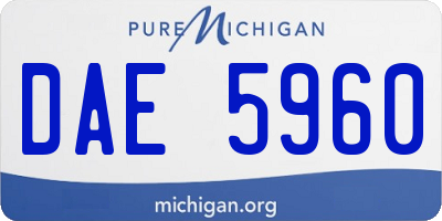 MI license plate DAE5960