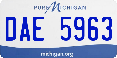MI license plate DAE5963