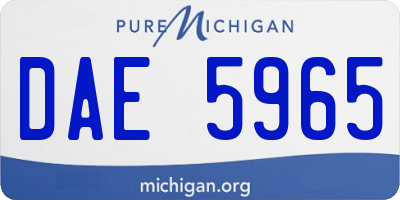 MI license plate DAE5965
