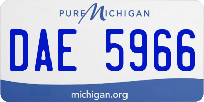 MI license plate DAE5966