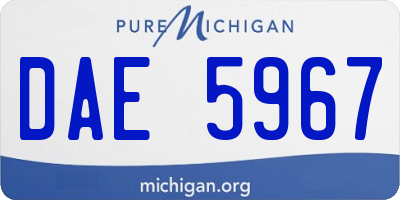 MI license plate DAE5967