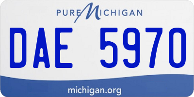 MI license plate DAE5970