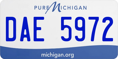 MI license plate DAE5972