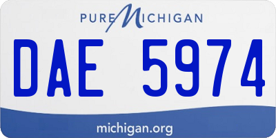 MI license plate DAE5974