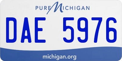 MI license plate DAE5976