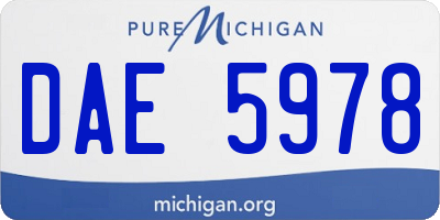 MI license plate DAE5978