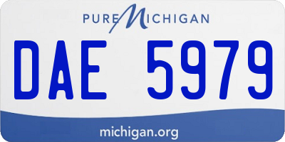 MI license plate DAE5979