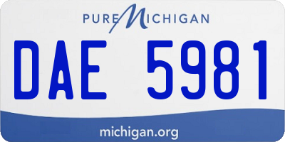 MI license plate DAE5981