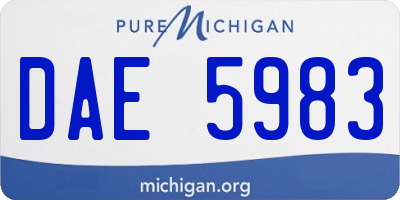 MI license plate DAE5983