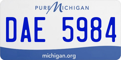 MI license plate DAE5984