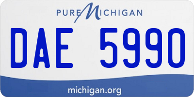 MI license plate DAE5990