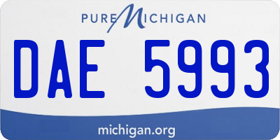 MI license plate DAE5993