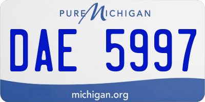 MI license plate DAE5997