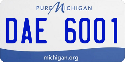 MI license plate DAE6001