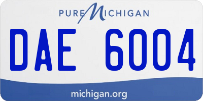 MI license plate DAE6004